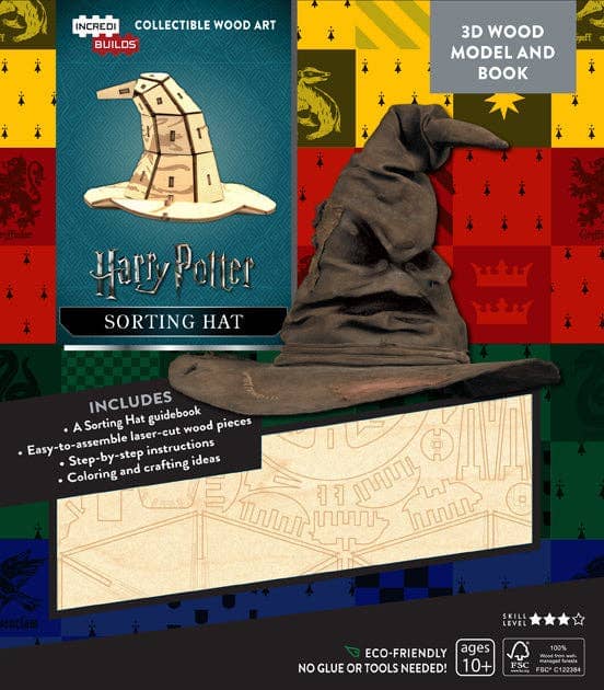 IncrediBuilds: Harry Potter: Sorting Hat 3D Wood Model and Book Insight Editions 