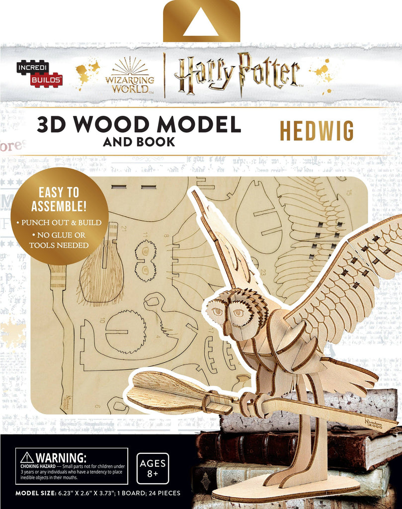 IncrediBuilds: Harry Potter: Hedwig 3D Wood Model and Book Insight Editions 