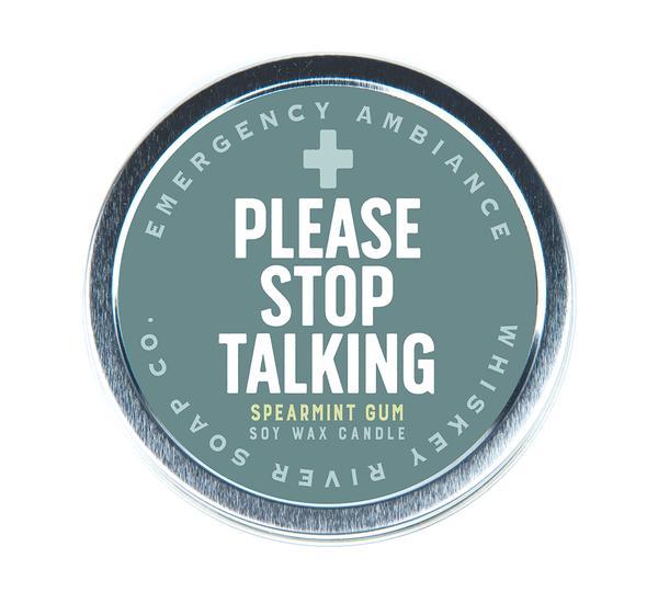 WHISKEY RIVER SOAP CO - Please Stop Talking Emergency Ambience Travel Tin Candle Whiskey River Soap Co 
