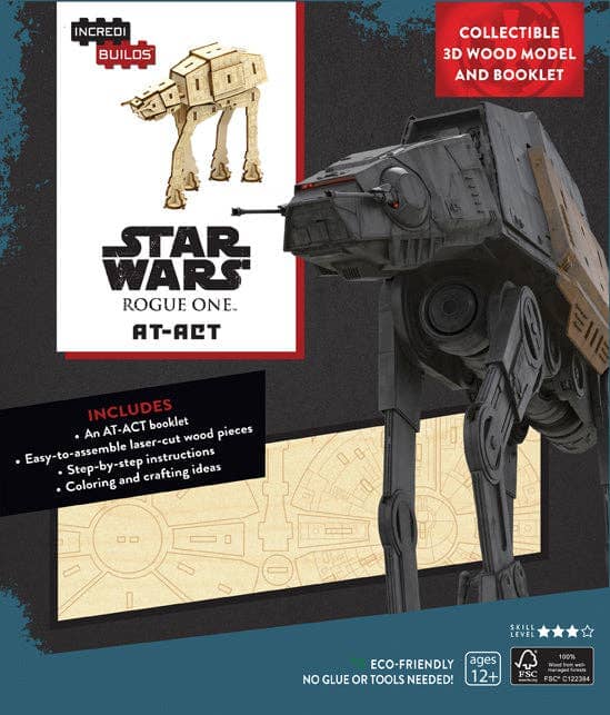 IncrediBuilds: Star Wars: Rogue One: AT-ACT 3D Wood Model and Book Insight Editions 