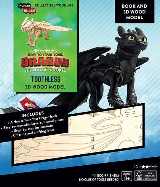 IncrediBuilds: DreamWorks Dragons Book and 3D Wood Model Insight Editions 