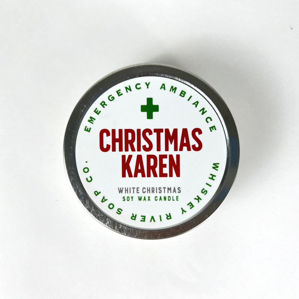 WHISKEY RIVER SOAP CO - Christmas Karen Emergency Ambience Travel Tin Candle Whiskey River Soap Co 